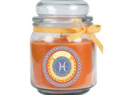 HS Candle Duftkerze & Glas Sternzeichen Honigmelone 70 Stunden Fische* Windlichter