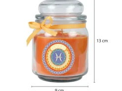 HS Candle Duftkerze & Glas Sternzeichen Honigmelone 70 Stunden Fische* Windlichter