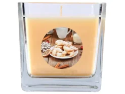 HS Candle Duftkerze & Glas Weihnachten Creme Bonbon 50h