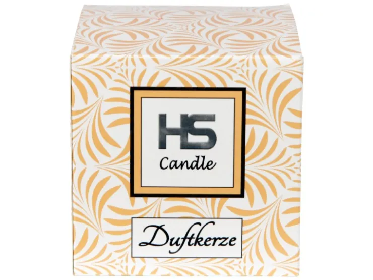 HS Candle Duftkerze & Glas Weihnachten Creme Bonbon 50h