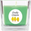 HS Candle Duftkerze & Glas Frohe Ostern Viereck 8 x 7,5cm Coconut Limes Küken* Ostern