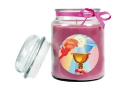 HS Candle Duftkerze & Glas Kommunion Lavendel Lila* Windlichter