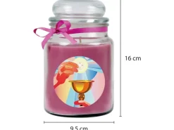 HS Candle Duftkerze & Glas Kommunion Lavendel Lila* Windlichter