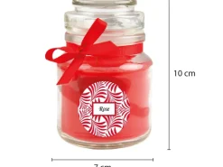 HS Candle Duftkerze & Glas Duft Schriftzug Bonbon Ø7 cm Rose