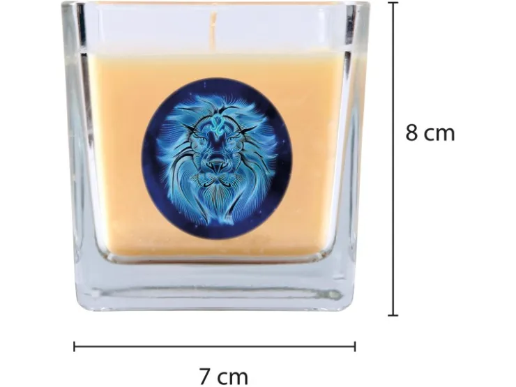 HS Candle Duftkerze & Glas Sternzeichen Vanille 50 Stunden Löwe* Windlichter