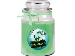 HS Candle Duftkerze & Glas Halloween Grün Bonbon 110h* Windlichter
