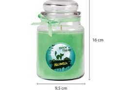 HS Candle Duftkerze & Glas Halloween Grün Bonbon 110h* Windlichter