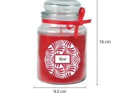 HS Candle Duftkerze & Glas Duft Schriftzug Bonbon Ø10 cm Rose* Windlichter