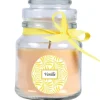HS Candle Duftkerze & Glas Duft Schriftzug Bonbon Ø7 cm Vanille* Windlichter