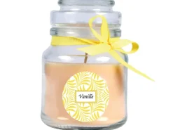 HS Candle Duftkerze & Glas Duft Schriftzug Bonbon Ø7 cm Vanille* Windlichter