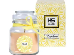 HS Candle Duftkerze & Glas Duft Schriftzug Bonbon Ø7 cm Vanille* Windlichter