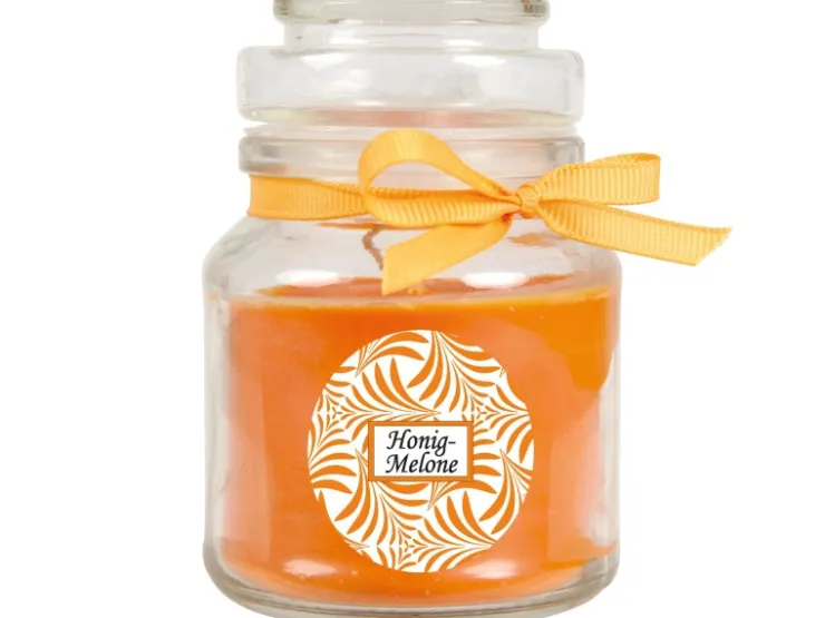 HS Candle Duftkerze & Glas Duft Schriftzug Bonbon Ø7 cm Honigmelone