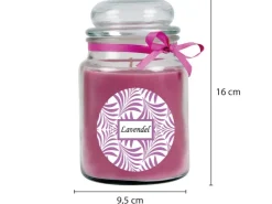 HS Candle Duftkerze & Glas Duft Schriftzug Bonbon Ø10 cm Lavendel