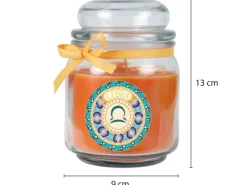 HS Candle Duftkerze & Glas Sternzeichen Honigmelone 70 Stunden Waage