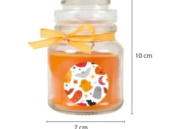 HS Candle Duftkerze & Glas Halloween Orange Bonbon 30h* Windlichter