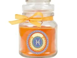 HS Candle Duftkerze & Glas Sternzeichen Honigmelone 30 Stunden Fische
