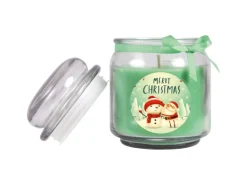 HS Candle Duftkerze & Glas Weihnachten Grün Bonbon 70h* Windlichter