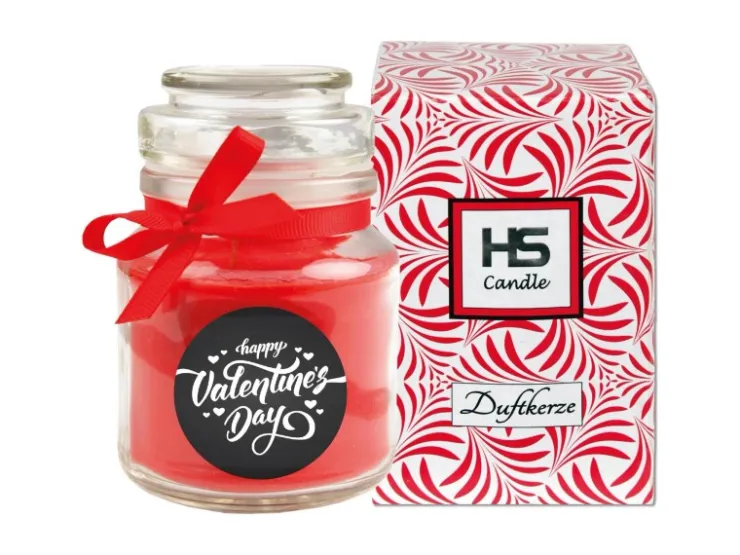 HS Candle Duftkerze & Glas Valentinstag Bonbon 30h Valentine's Day* Windlichter
