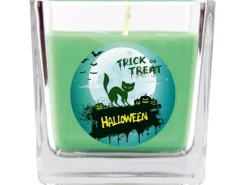 HS Candle Duftkerze & Glas Halloween Grün Bonbon 50h* Windlichter