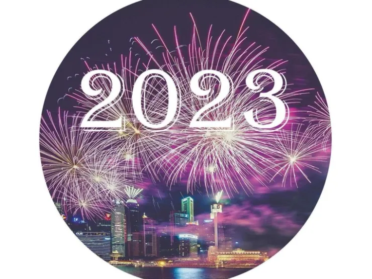 HS Candle Duftkerze & Glas Neujahr Lila Bonbon 110h