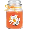 HS Candle Duftkerze & Glas Halloween Orange Bonbon 110h