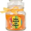HS Candle Duftkerze & Glas Karneval Orange Bonbon 30h