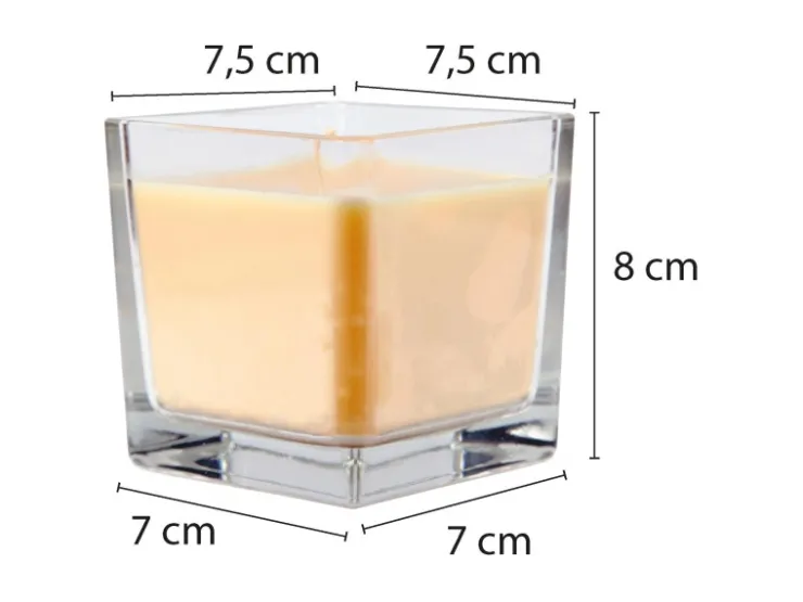 HS Candle Duftkerze & Glas Ostern Creme Viereck 50h Happy Easter Blumen