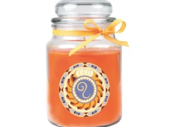 HS Candle Duftkerze & Glas Sternzeichen Honigmelone 110 Stunden Löwe