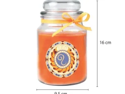 HS Candle Duftkerze & Glas Sternzeichen Honigmelone 110 Stunden Löwe