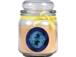 HS Candle Duftkerze & Glas Sternzeichen Vanille 70 Stunden Fische