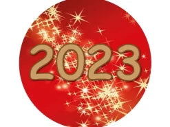 HS Candle Duftkerze & Glas Neujahr Rot Bonbon 70h* Windlichter