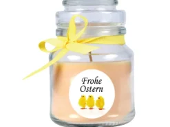 HS Candle Duftkerze & Glas Frohe Ostern Bonbon Ø7 cm Vanille Küken* Ostern