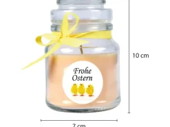 HS Candle Duftkerze & Glas Frohe Ostern Bonbon Ø7 cm Vanille Küken* Ostern