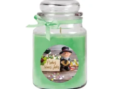 HS Candle Duftkerze & Glas Neujahr Grün Bonbon 110h* Kerzen|Windlichter