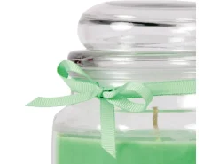 HS Candle Duftkerze & Glas Neujahr Grün Bonbon 110h* Kerzen|Windlichter