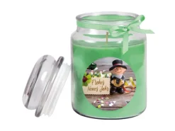 HS Candle Duftkerze & Glas Neujahr Grün Bonbon 110h* Kerzen|Windlichter