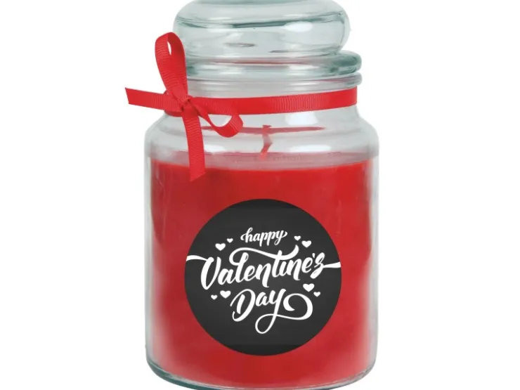 HS Candle Duftkerze & Glas Valentinstag Bonbon 110h Valentine's Day* Windlichter