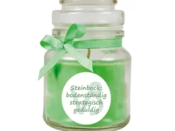 HS Candle Duftkerze & Glas Sternzeichen Coconut Limes 30 Stunden Steinbock* Windlichter