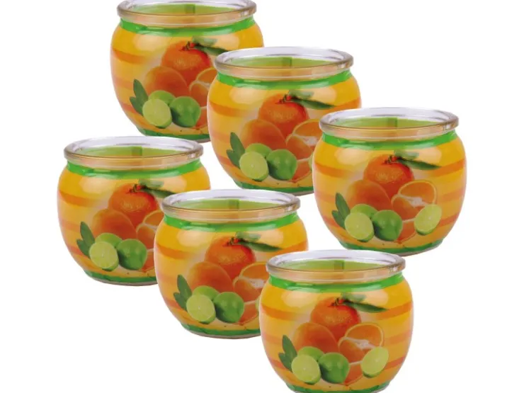 HS Candle Duftkerze Motiv 6er Pack Citrus Fruits* Windlichter