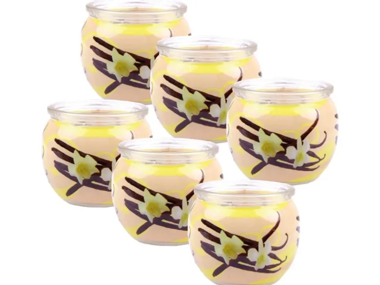 HS Candle Duftkerze Motiv 6er Pack Vanille* Windlichter