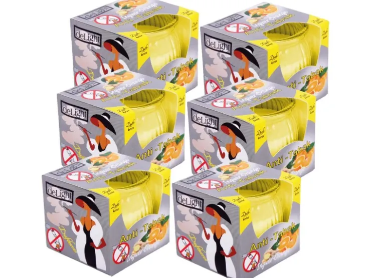 HS Candle Duftkerzen Raumerfrischer 6er Pack AntiTabak Ingwer Orange* Kerzen|Windlichter
