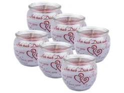 HS Candle Duftkerzen Sprüche 6er Pack Ich Liebe Dich