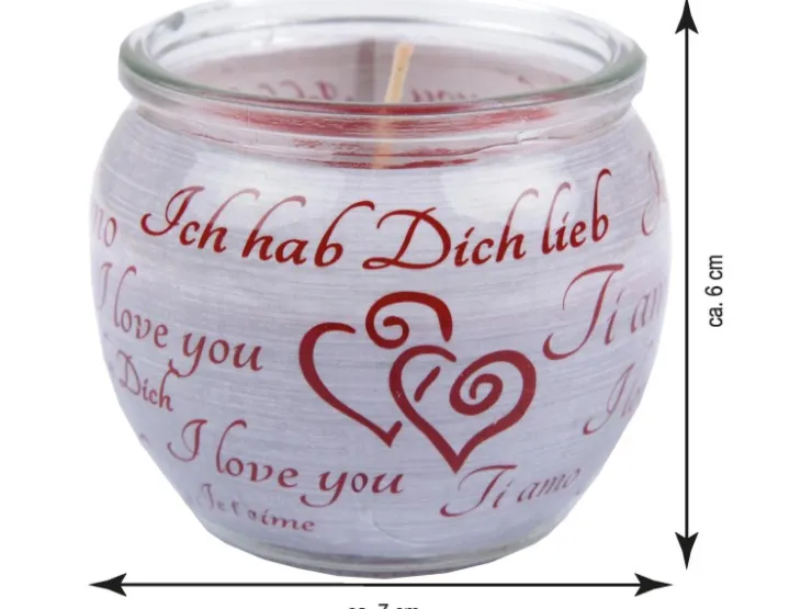 HS Candle Duftkerzen Sprüche 6er Pack Ich Liebe Dich