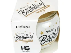 HS Candle Duftkerzen Sprüche 6er Pack Happy Birthday* Windlichter