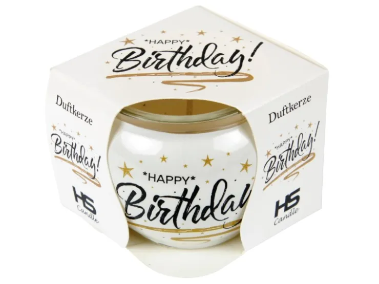 HS Candle Duftkerzen Sprüche 6er Pack Happy Birthday* Windlichter
