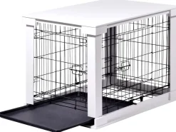 Dobar Hundebox Indoor mit Tischoberfläche 83 x 55 x 59 cm Weiß
