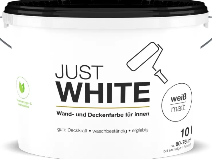 Innenwandfarbe Just White Matt 10 l Weiß* Innenfarben