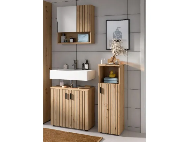 Inn.Furn Badezimmer Kommode in Eiche 30 x 95 cm Livia* Kommode