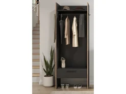 Inn.Furn Garderobe Salud in Grau und Nox Eiche 70 x 189 cm Salud