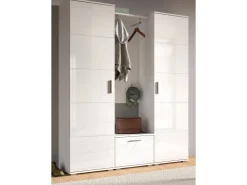Inn.Furn Garderobe Set Weiß Hochglanz 4-teilig 165 cm Viel Stauraum Grazie* Möbelserien
